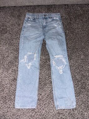 American Eagle Outfitters Light Blue Distressed Straight Jeans